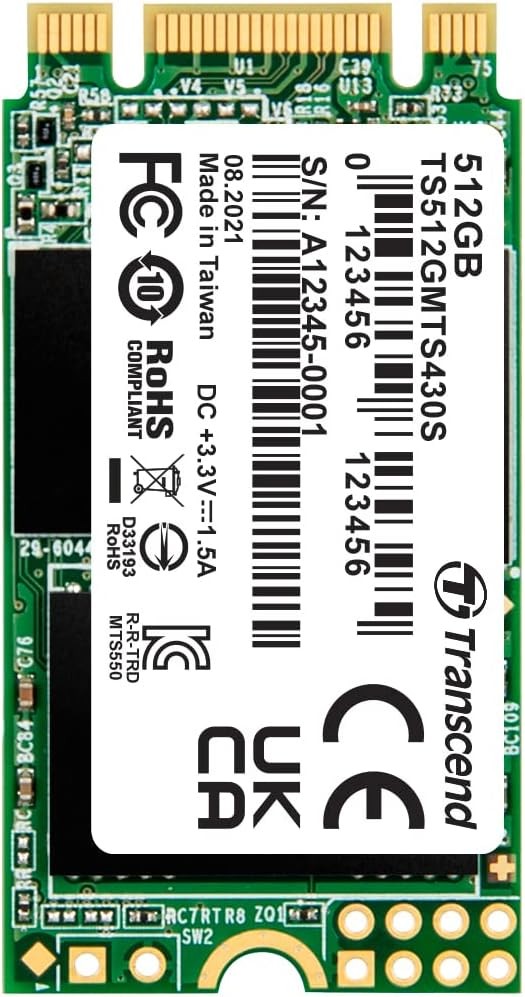 Transcend SSD M.2 2242 512GB SATA III 6Gb / s 3D TLC NAND DDR3 from Japan