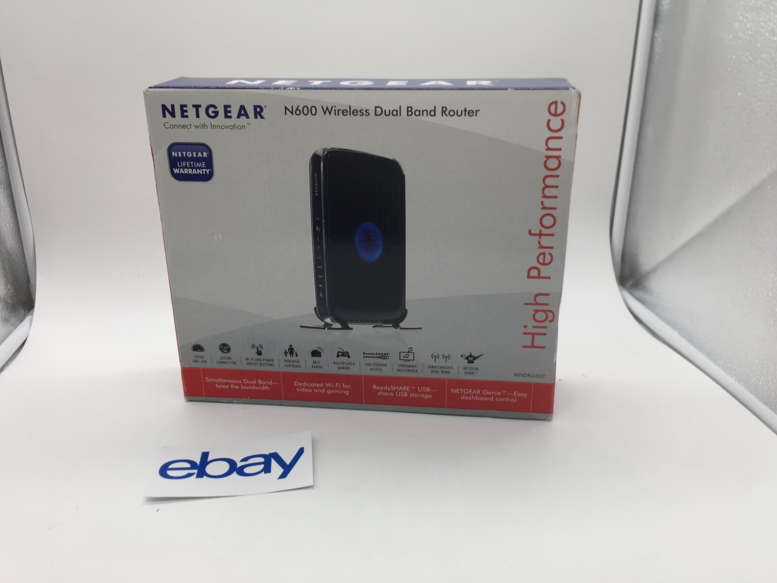 New Netgear N600 Wireless Dual Band Router WNDR3400 802.11a/b/g/n WiFi FREE S/H