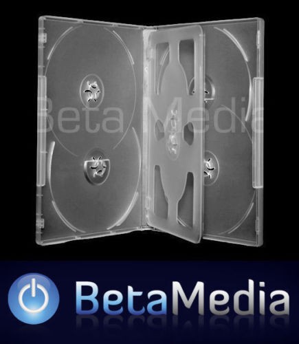 50 x Clear 14mm ** HOLDS 6 Discs ** Quality CD / DVD Cover Cases