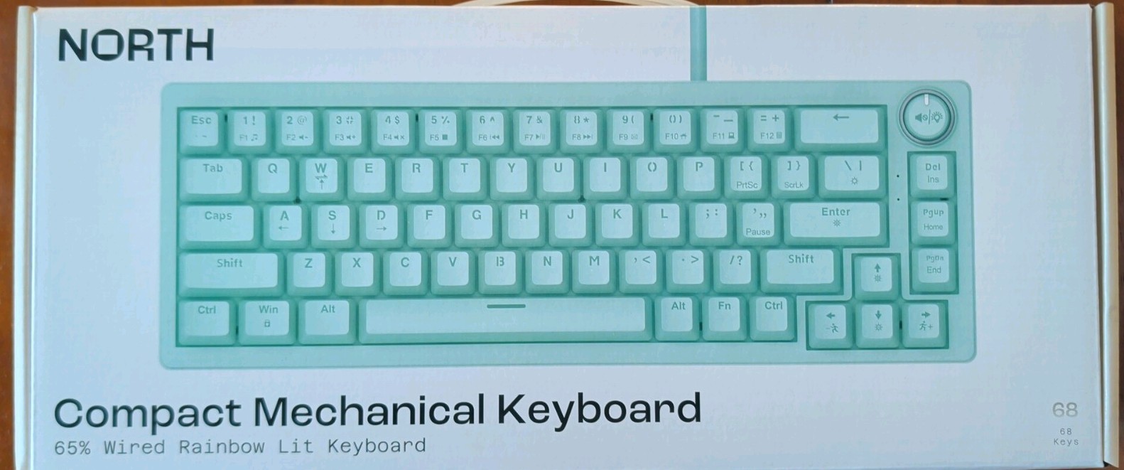 Mechanical Keyboard - NEW IN BOX - 68 Keys - Wired - Mint Color - Compact