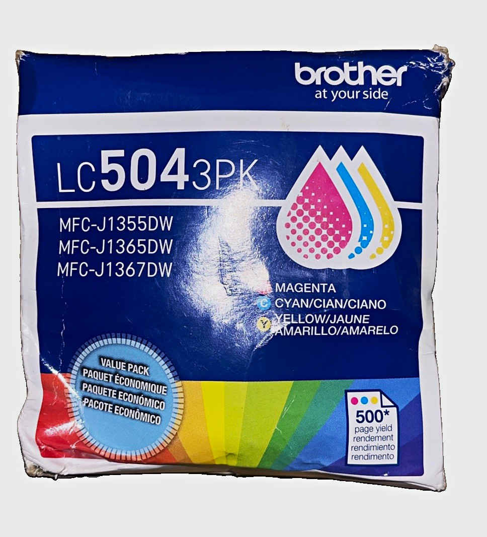 Brother Genuine Original LC5043PK Inkjet Ink Cyan Magenta Yellow 3-Pack