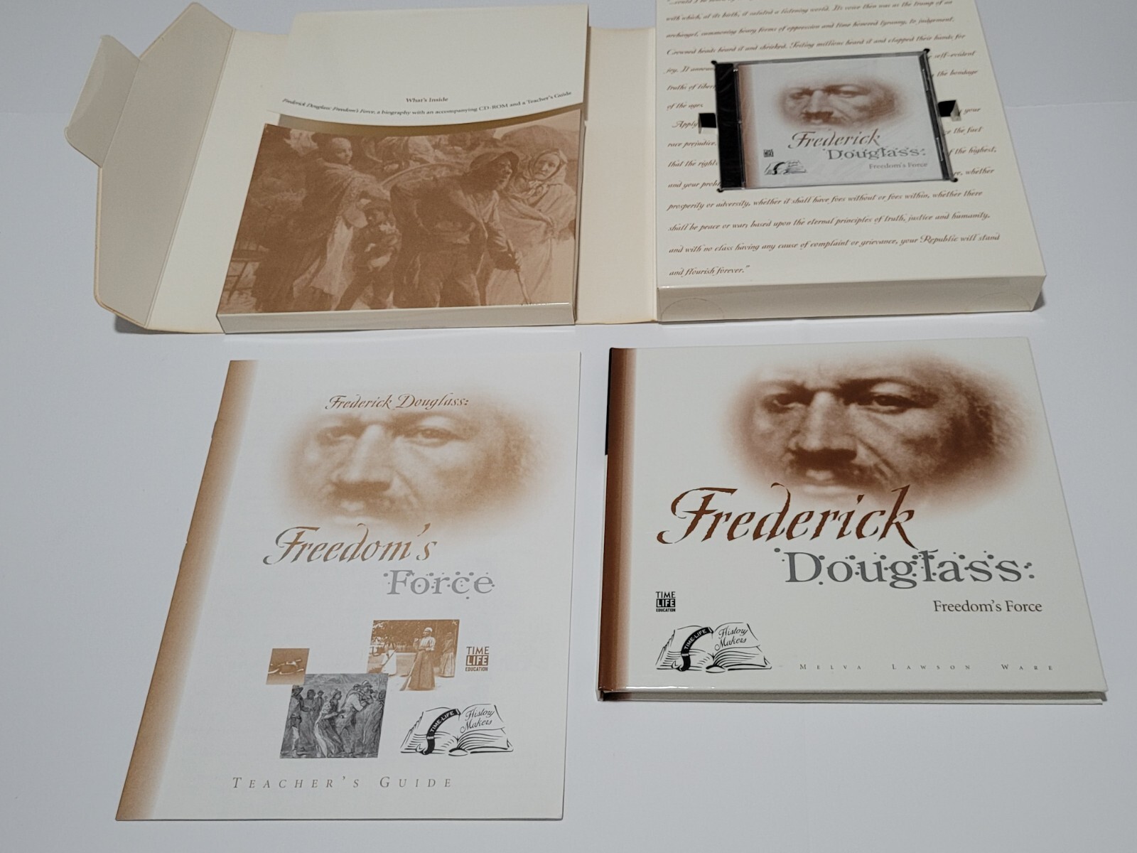 Vtg 1998 Frederick Douglass Freedom Force CD-ROM & Book Set, TimeLife Education