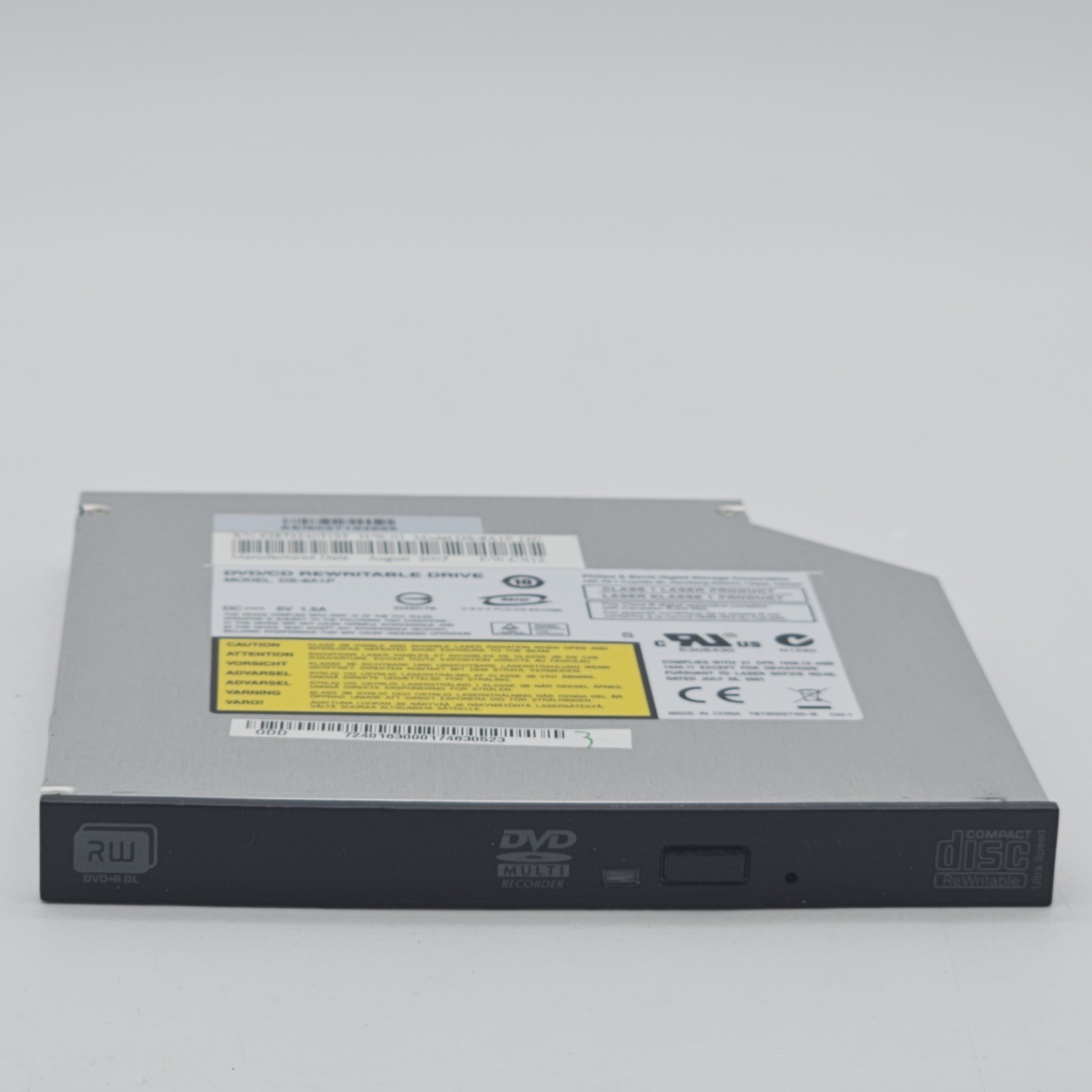 DS-8A1P Slim SATA DVD CD RW Drive Laptop Optical Burner Philips BenQ 2007 WORKS