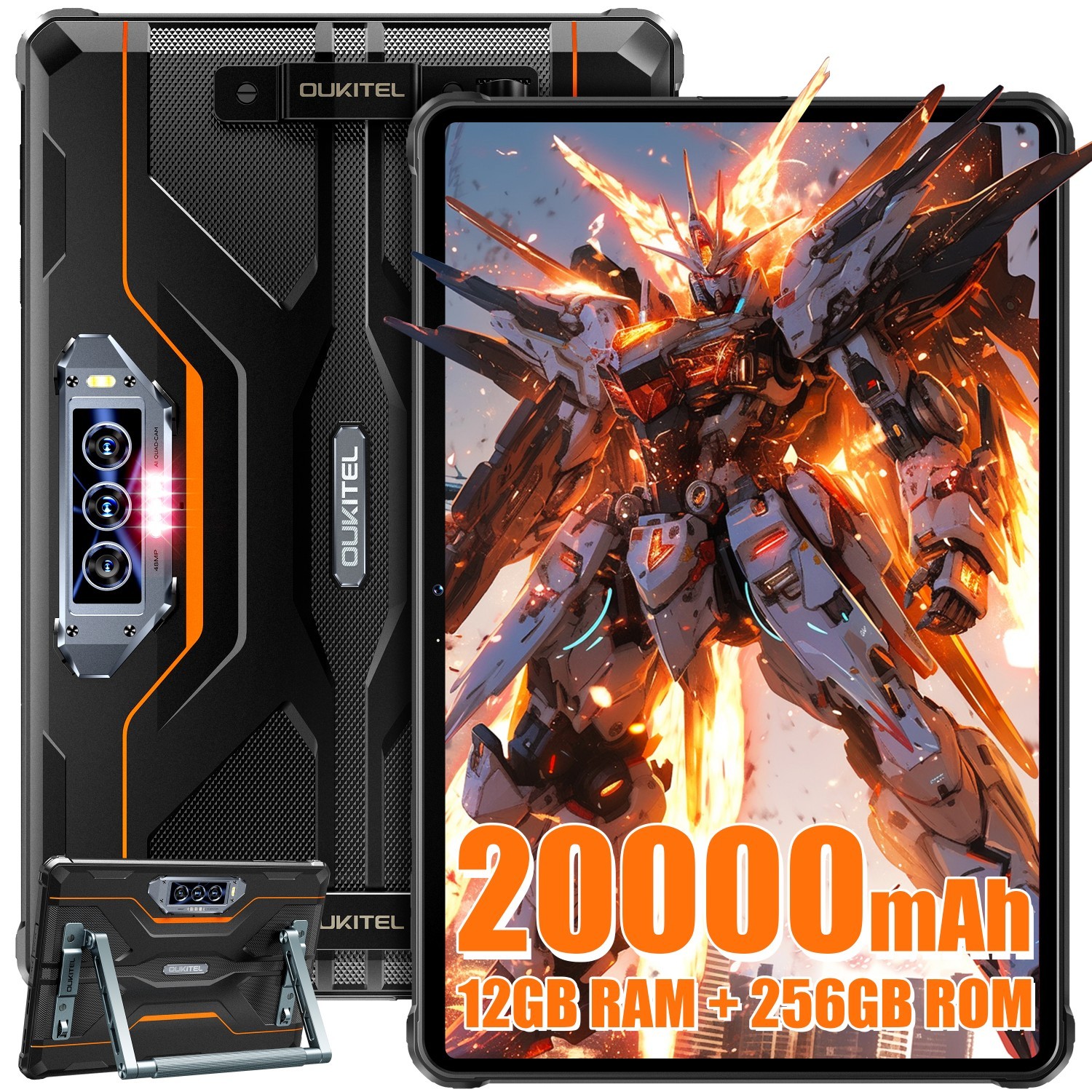 OUKITEL RT8 11" 2K Rugged Tablet 12GB+256GB 20000mAh 4G LTE Waterproof Stand NFC