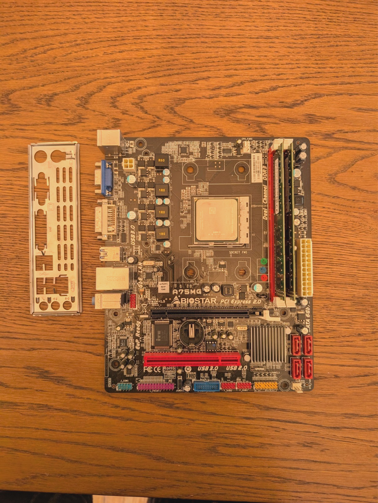 BIOSTAR A75MG MOTHERBOARD WITH AN AMD ATHLON A4-3400 CPU + 8GB RAM