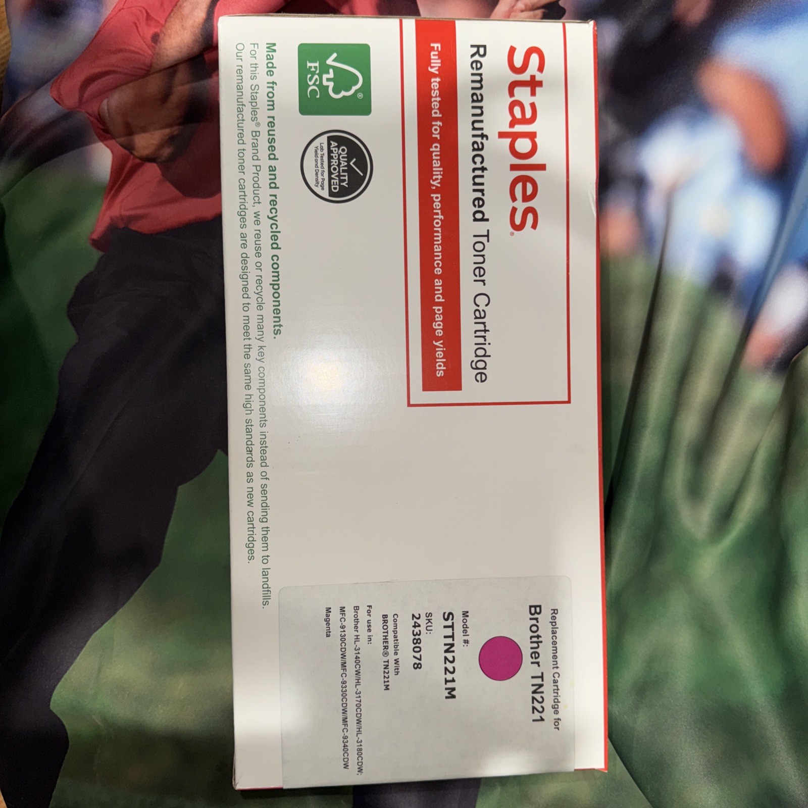 Staples Remanufactures Toner Cartridge 