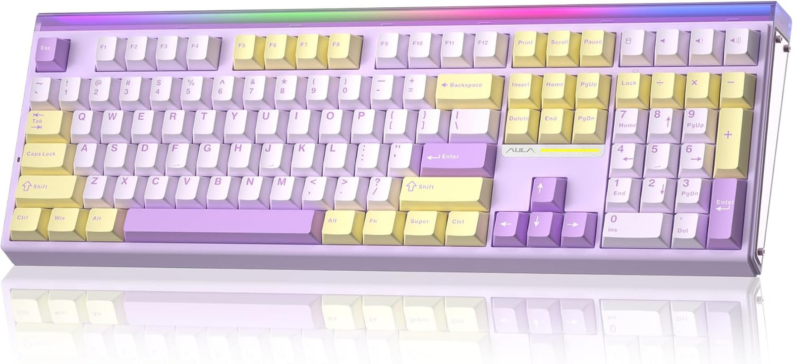 Aula H108 Wireless Silent Mechanical Keyboard with Number Pad Hot Swappable