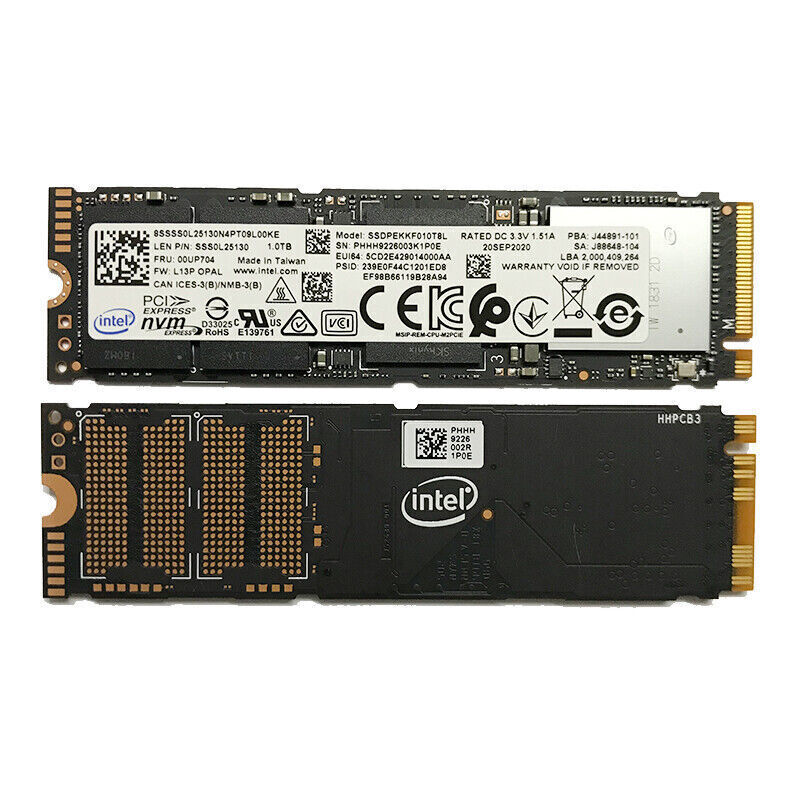 Intel 7600P 1TB M.2 SSD PCIE NVME 3D-NAND 8SSSS0L2513N4PT09L00KE SSDPEKKF010T8L-