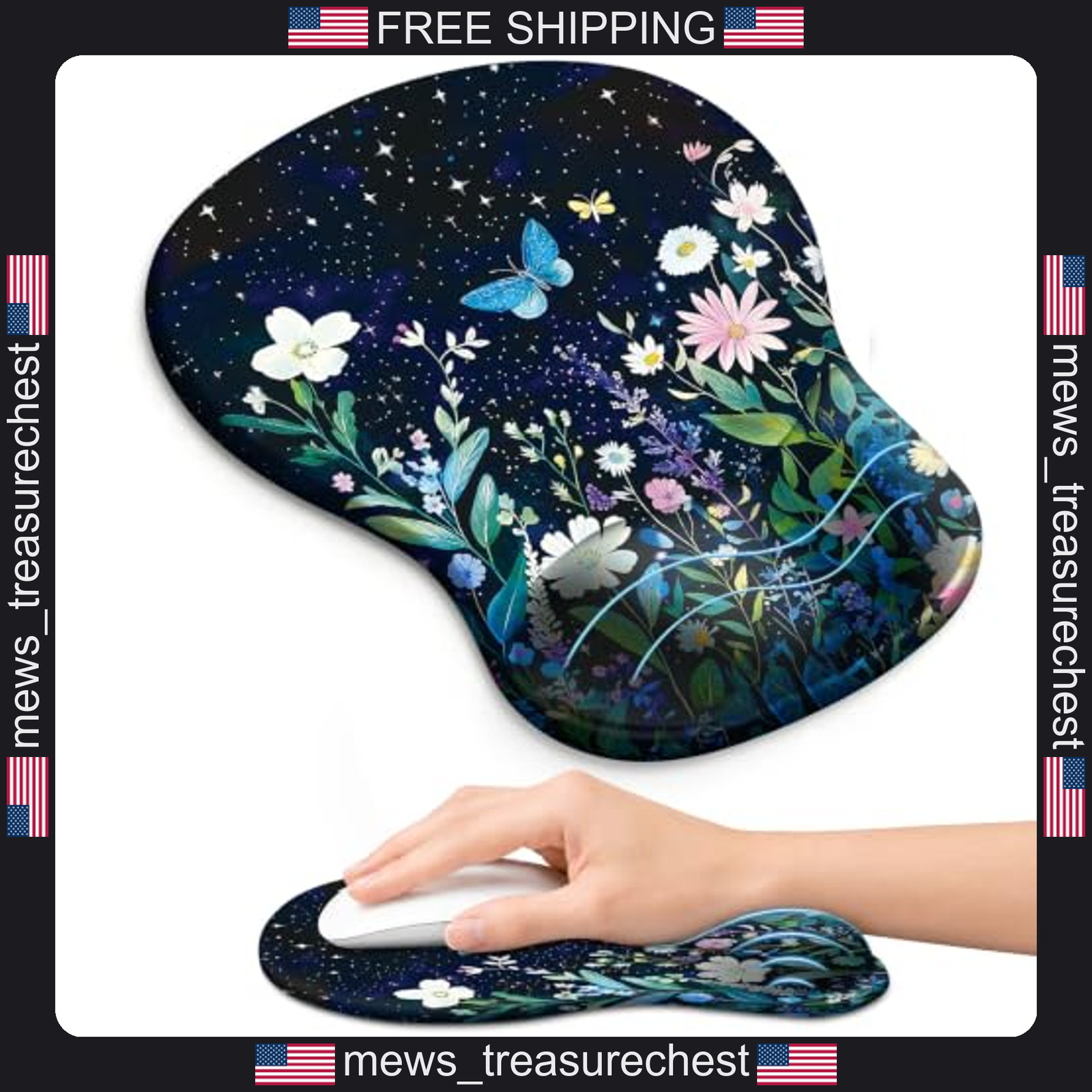 Ergonomic Mouse Pad with Wrist Rest Gel Support 10.2x7.6 inches