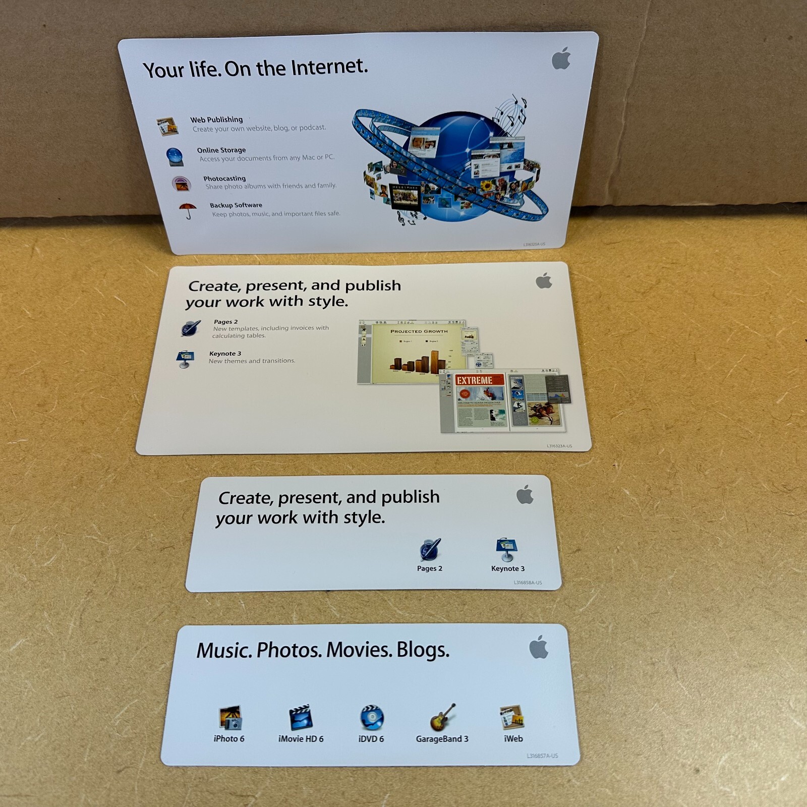 Set of 4 Very Cool Stickers from the 90-ies by Apple RARE / Vintage Internet