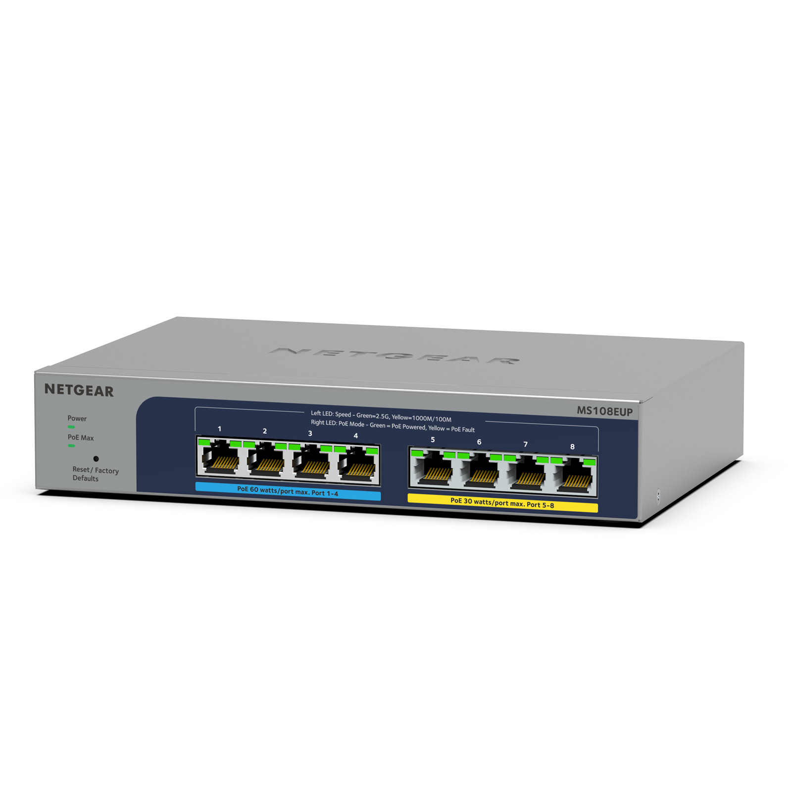 *NEW* NETGEAR MS108EUP 8-port Multi-Gig (2.5G) Ultra60 PoE Ethernet Plus Switch