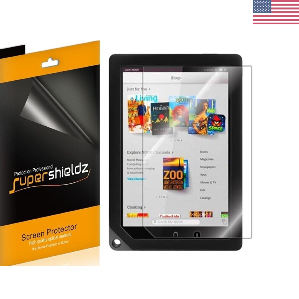 Ultimate Protection - 3 Pack of Scratch-Resistant Screen Protectors for Nook HD+
