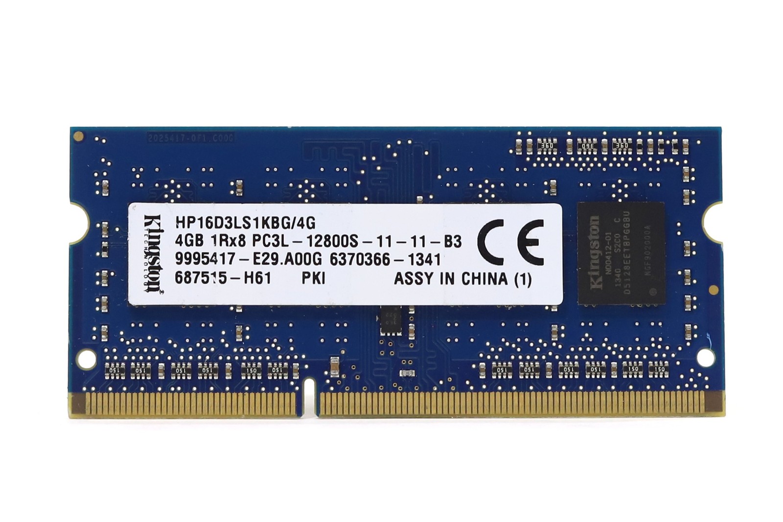 Kingston 4GB 1Rx8 PC3L-12800S-11-11-B3 Laptop Memory P/N: HP16D3LS1KBG/4G Tested