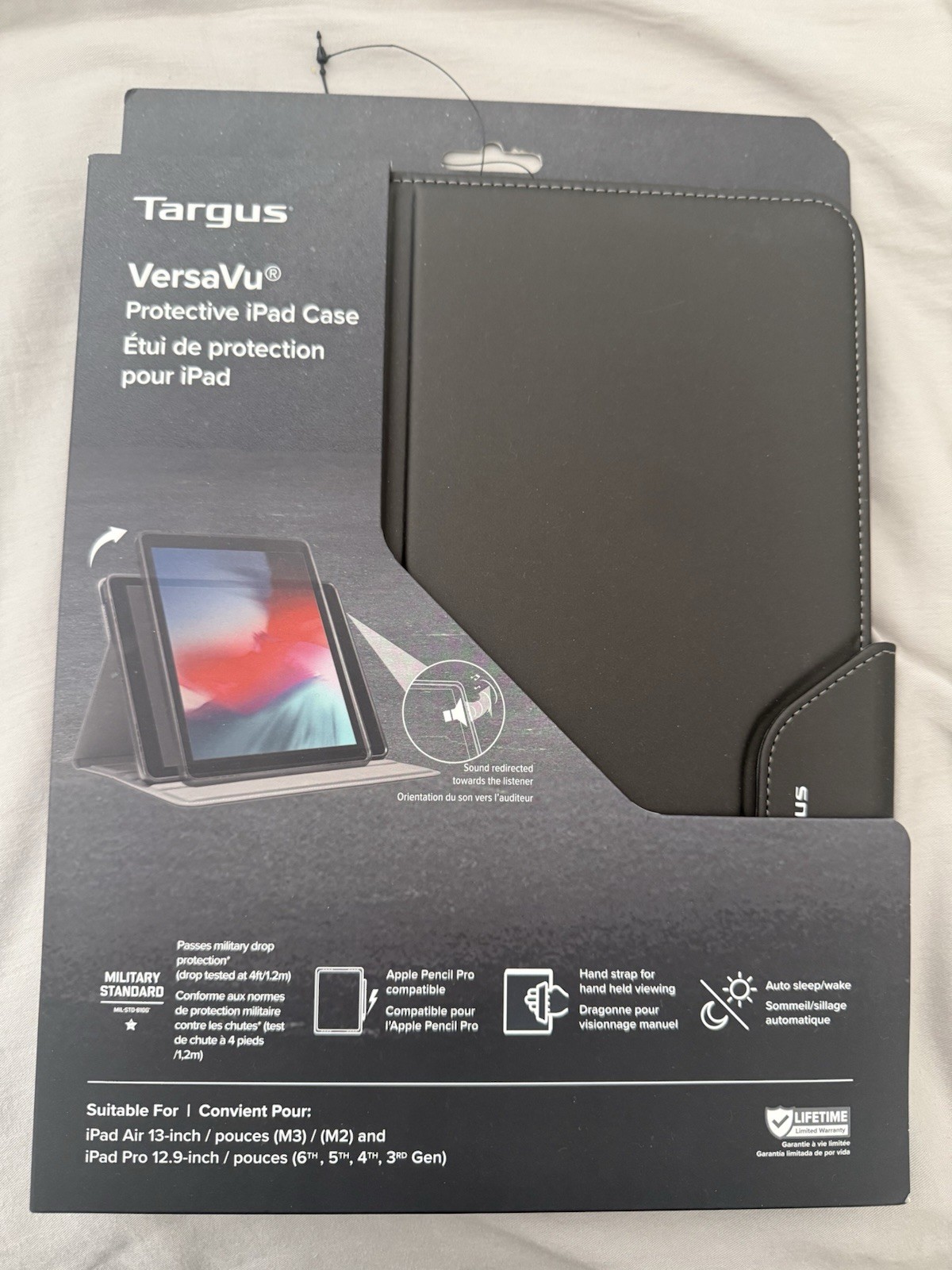 Targus VersaVu Rotating Folio Case Black iPad Air 13 M3/M2 Pro 12.9