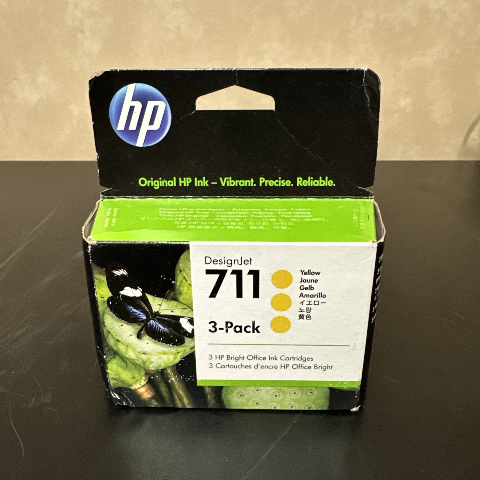 3-pack Genuine HP 711 Yellow CZ136A DesignJet 29ml Ink Cartridges EXP- 05/2028