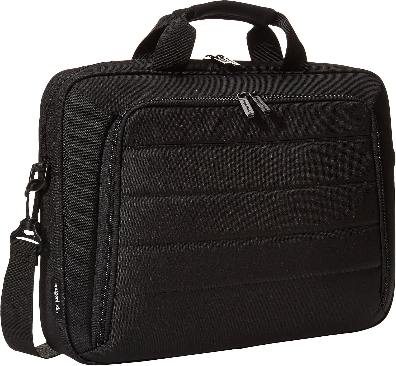 Shoulder Bag with Front Pocket, Compartments for 15.6 Inch Laptop and Tablet, Bl