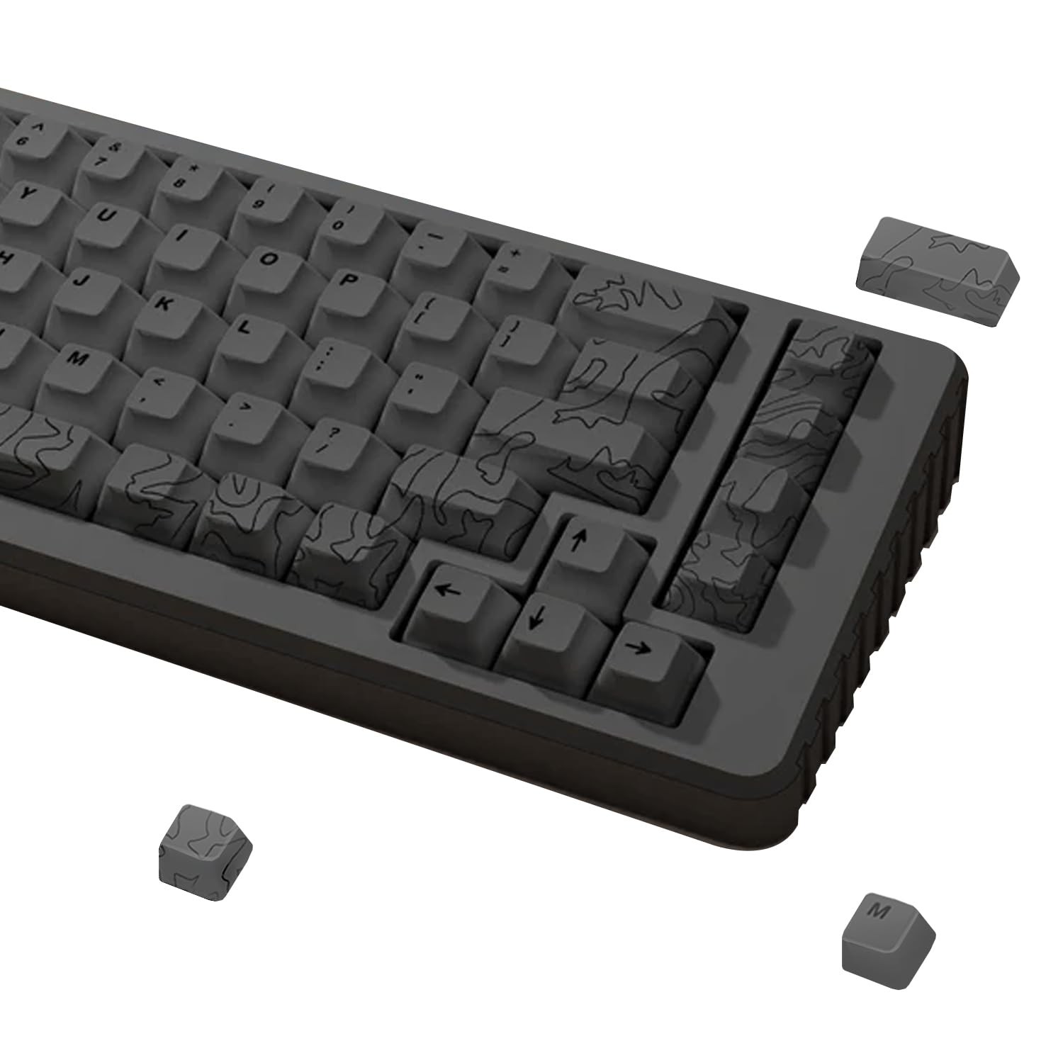164Key Cherry Profile Topo Canyon Gray DyeSub PBT Keycaps Set MX