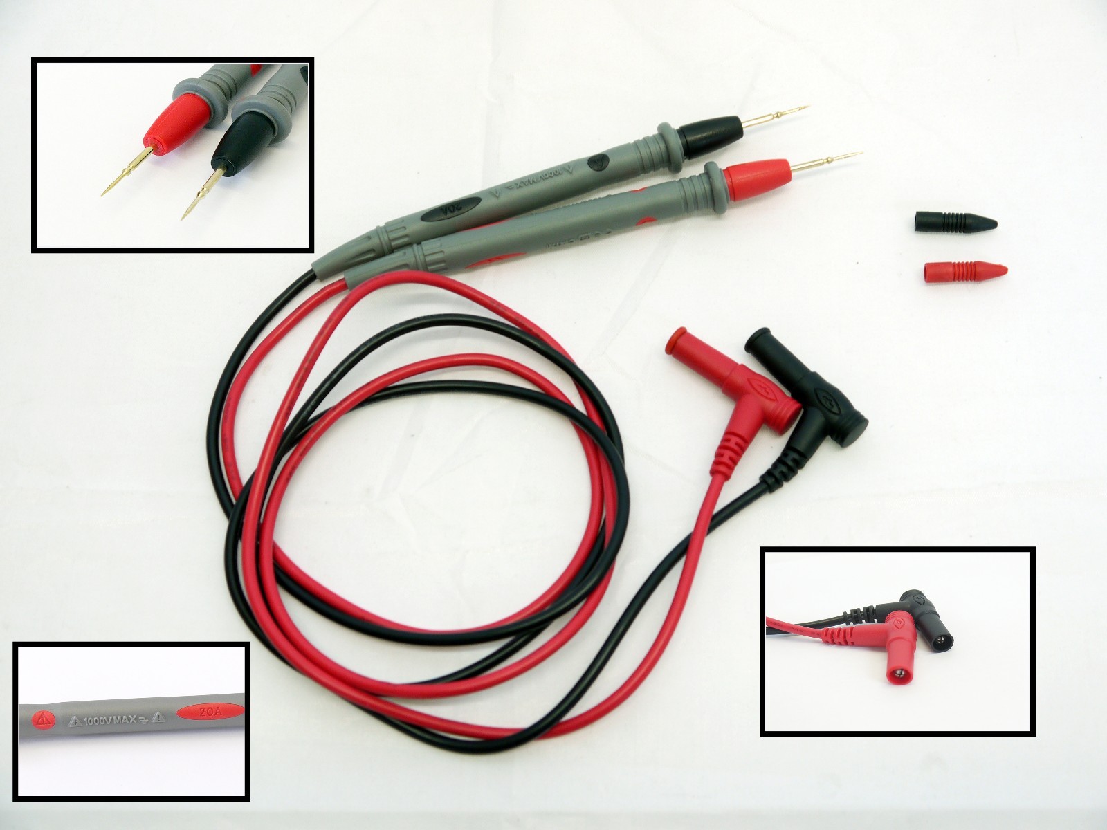Lot of Ultra sharp pointed Probe Test Leads Pin Cable 20A For Multimeter Meter