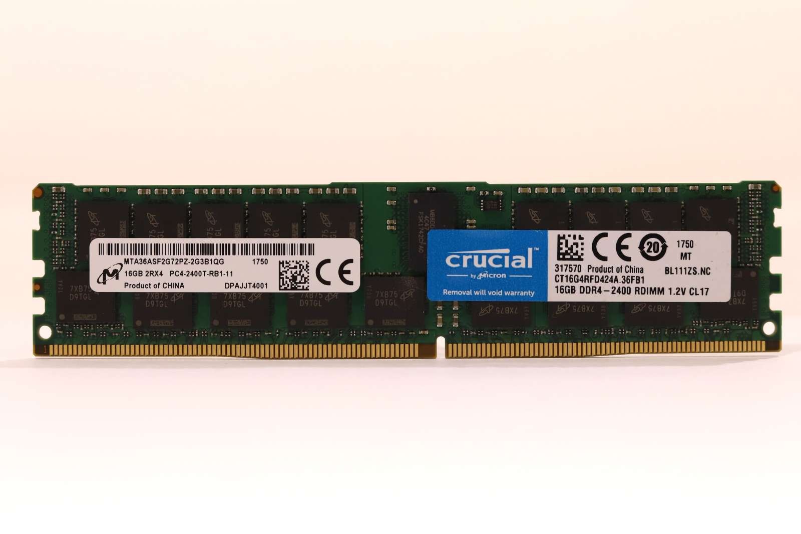 Micron 16GB 2Rx4 PC4-2400T-RB1-11 ECC REG Server Memory MTA36ASF2G72PZ-2G3B1QG