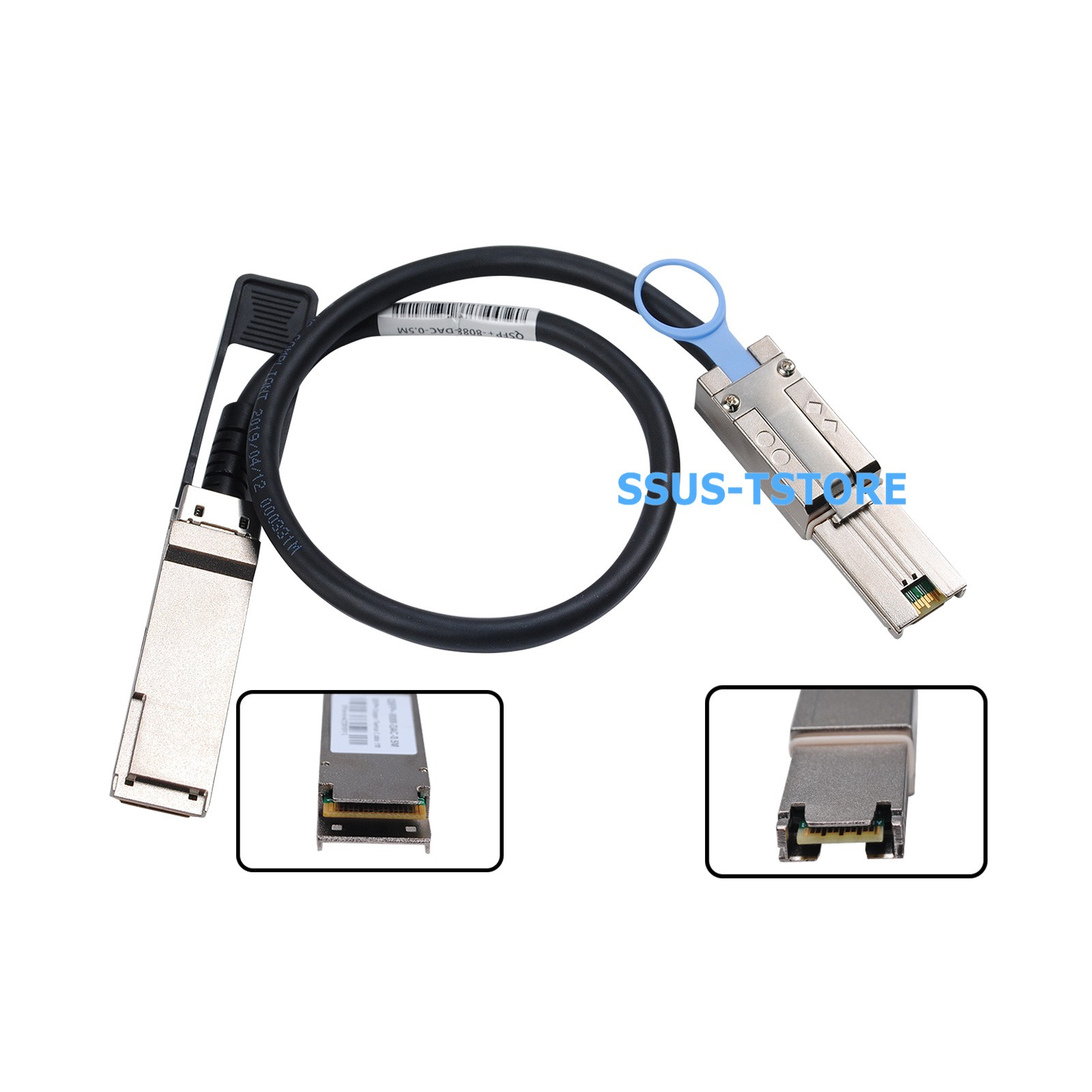 QSFP SFF-8436 to Mini SAS SFF-8088 Cable 0.5m For Netapp DS4243 DS4246 DS2246