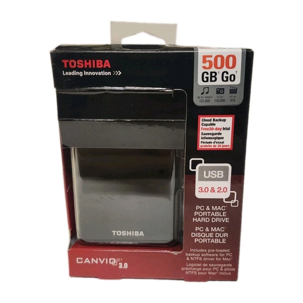 Toshiba Canvio 3.0 500GB Portable External Hard Drive USB 3.0 Open Box