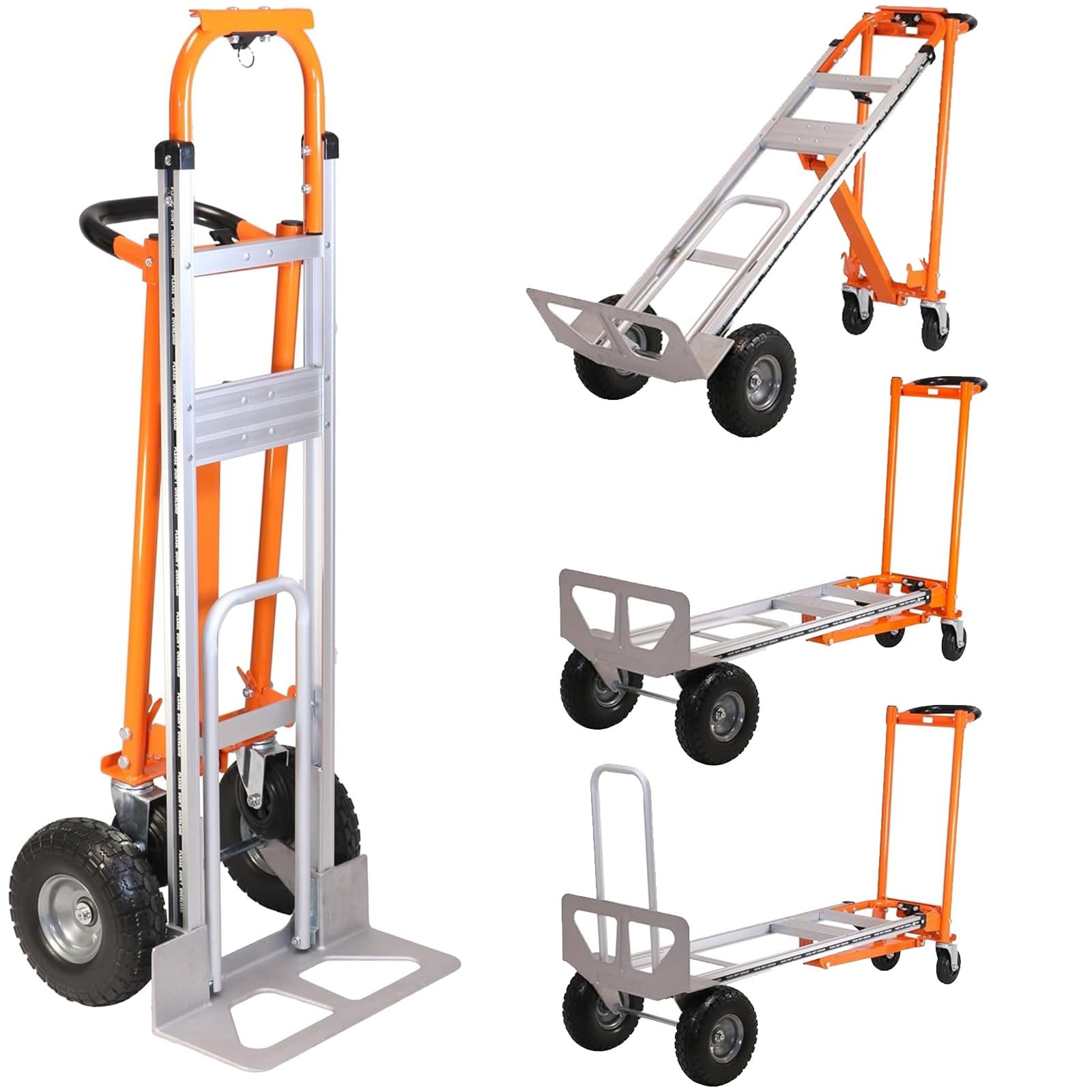 Aluminum Convertible Hand Truck, 3 in 1 Folding Dolly 1000 LBS Capacity Heavy...