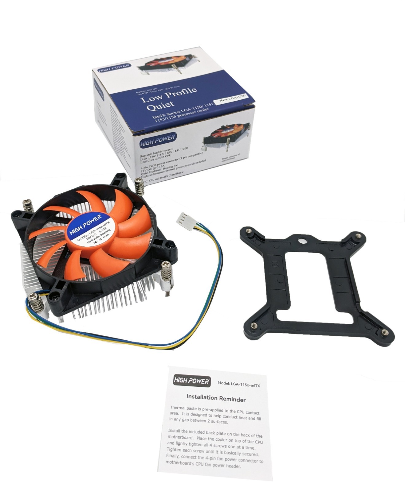 Low-Profile Fan Intel LGA 1150/1151/1155/1156 LGA-1200 i5 i7 mITX PC CPU Cooler