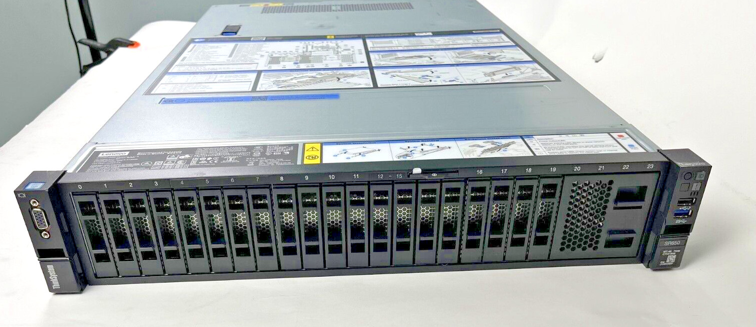 LENOVO SR650 7X06-CT0, 2 X 2.4GHZ 5115, 128GB RAM ,2 X 750 POWER, 2 X 600GB HDD