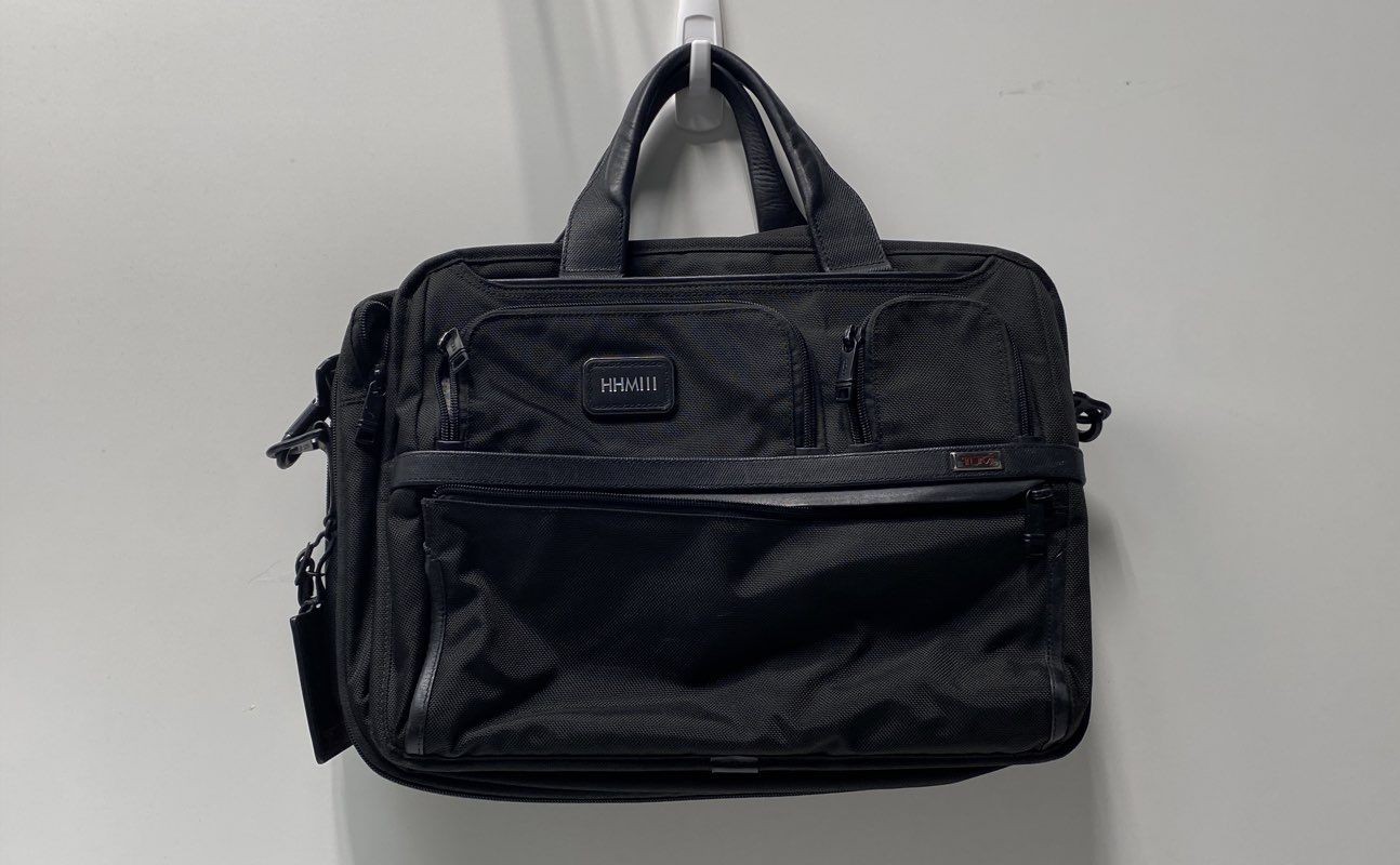 Tumi Black Ballistic Nylon Alpha Multi-Compartment Briefcase Laptop Bag
