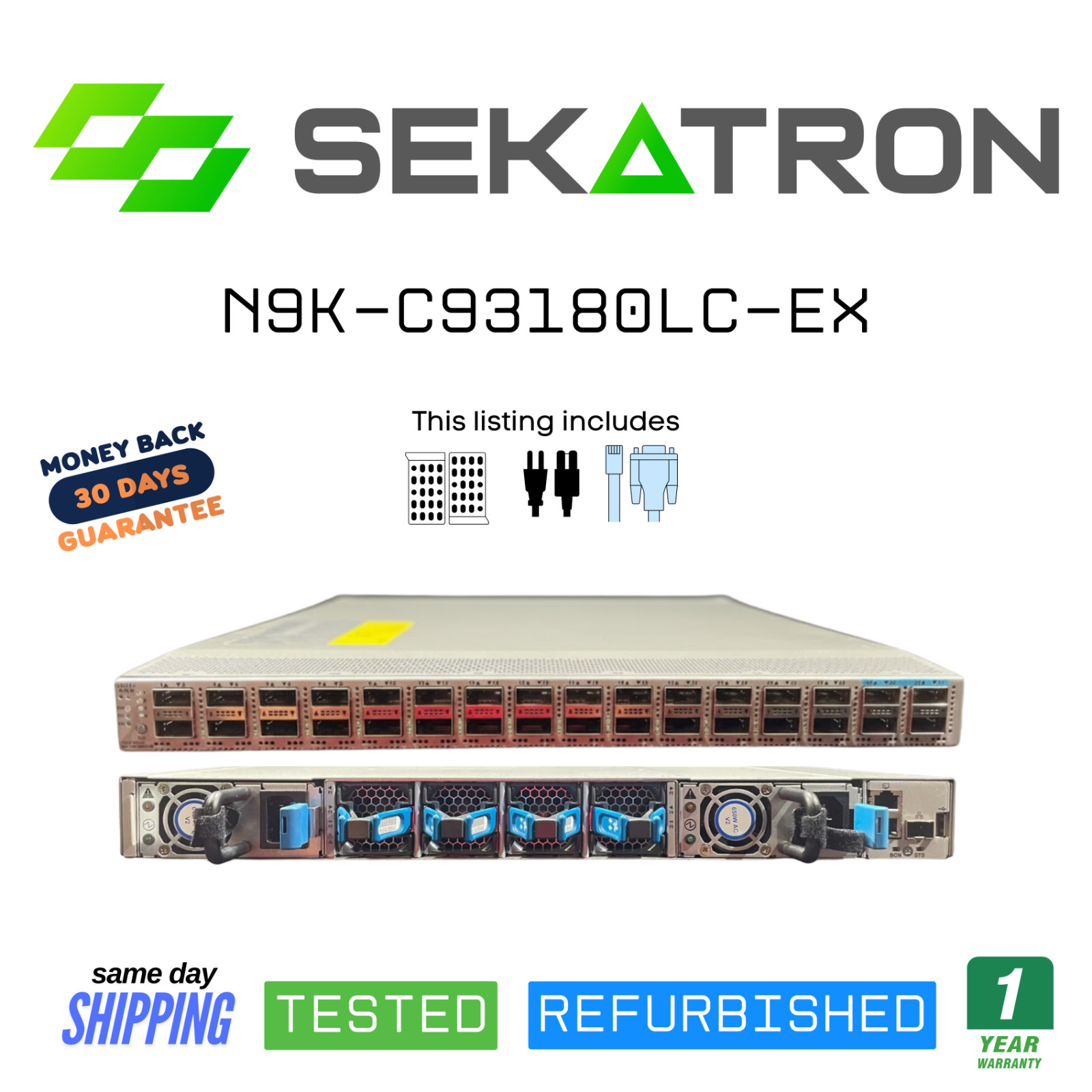 🔀 Cisco N9K-C93180LC-EX Data Center Switch • 40/100GbE QSFP+ • Dual PSU ⚡