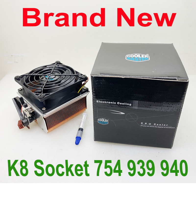 AMD Socket 754 939 940 K8 CPU Cooling Fan 3 Pins (Whole Copper Heatsink)