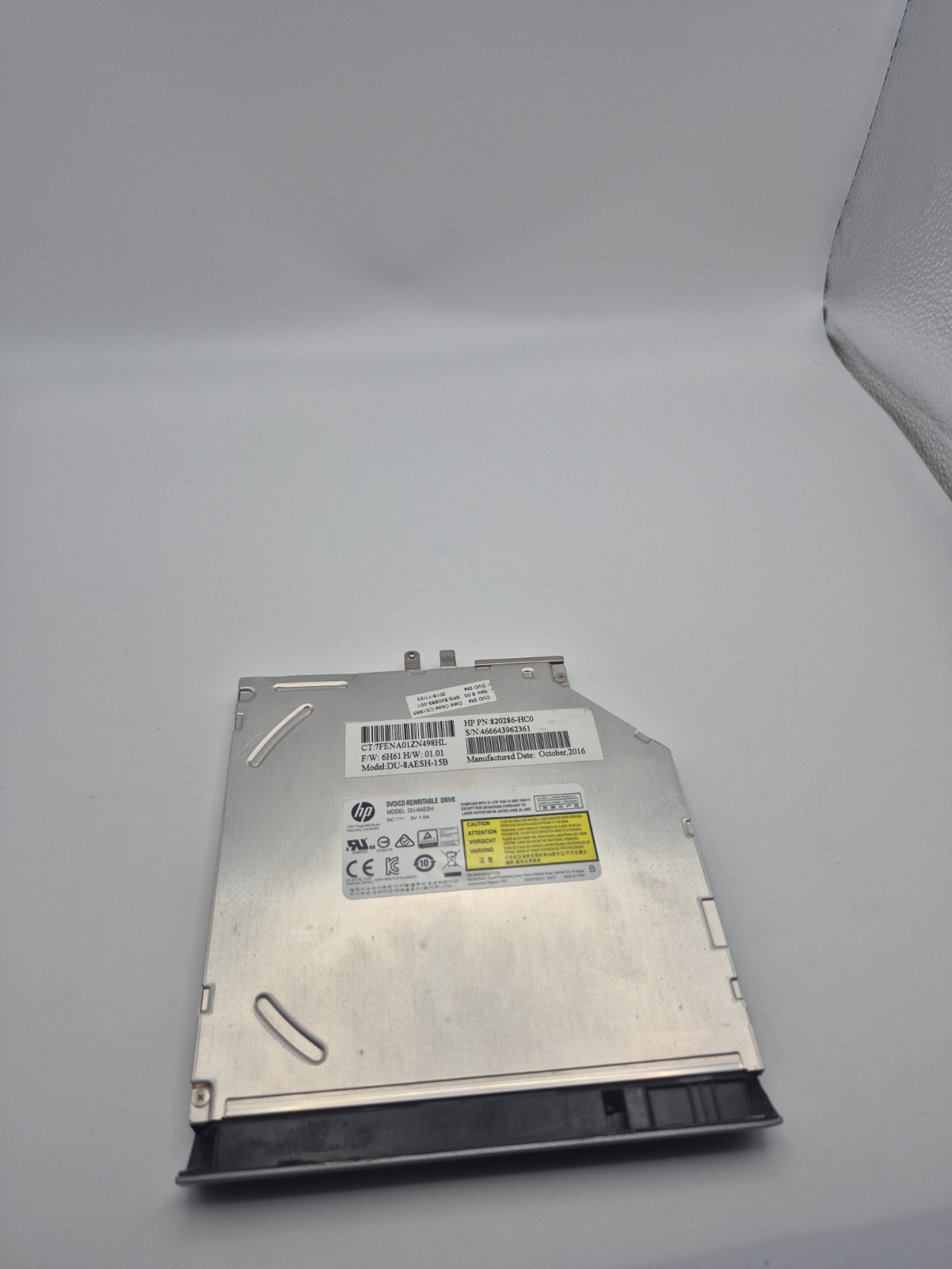 HP DU-8AESH 820286-HC0 DU-8AESH-15B DVD/CD Rewritable Drive Black + Silver Bezel