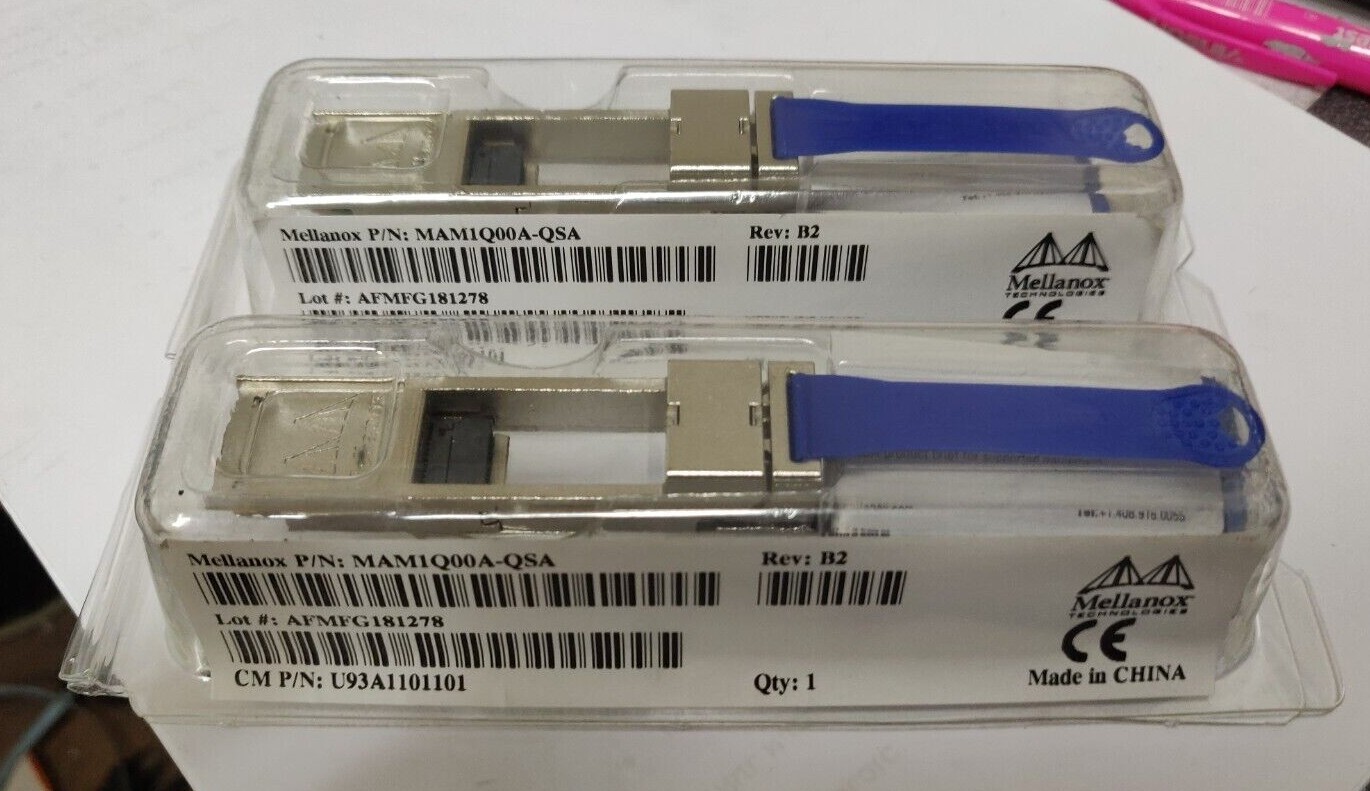 2x Mellanox MAM1Q00A-QSA 40G QSFP+ To 10G SFP+ Network Cable Adapters - NEW