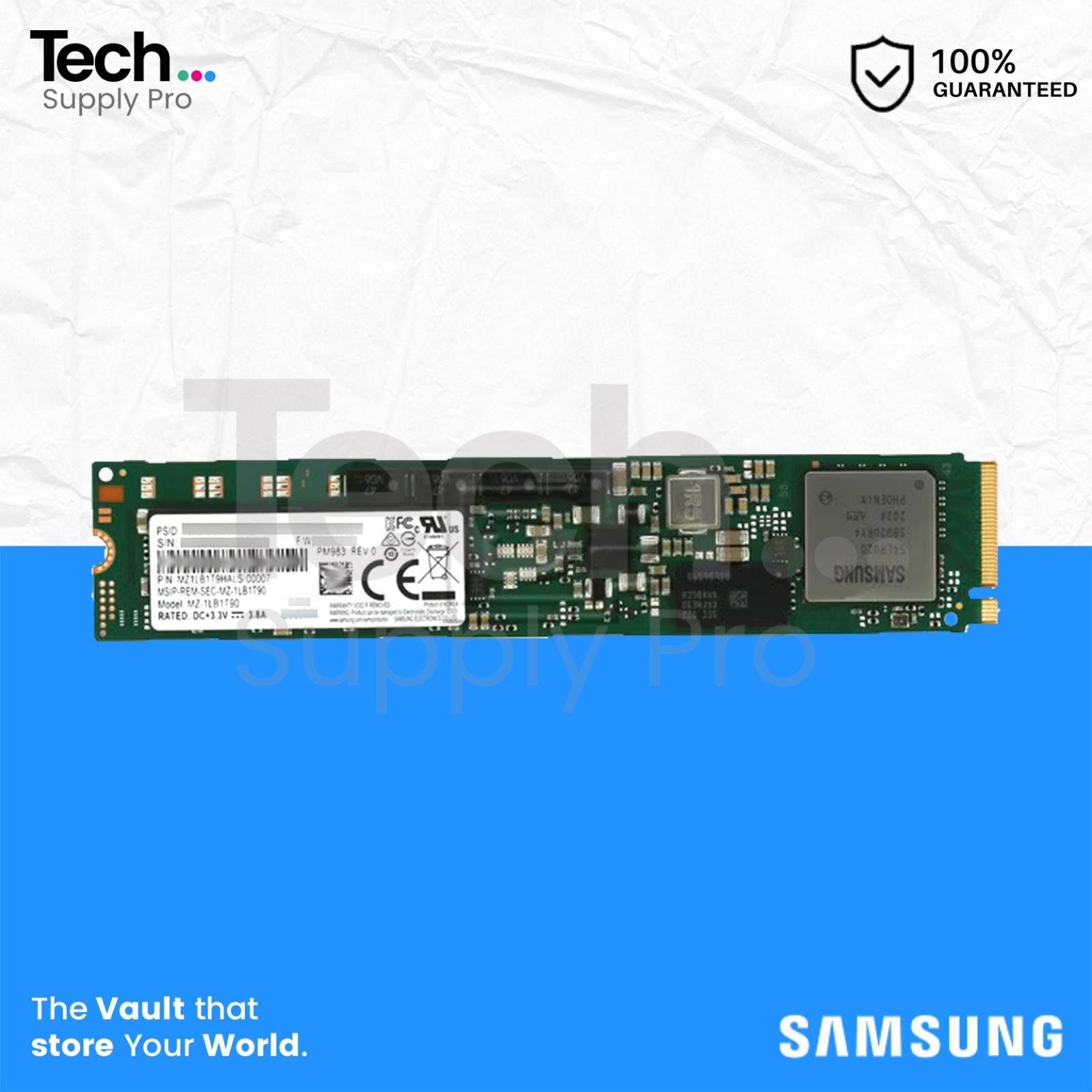 MZ-1LB1T90 Samsung HP PM983 1.92TB PCIe NVMe M.2 SSD MZ1LB1T9HALS P05879-002