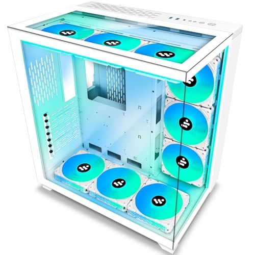 KEDIERS PC Case - ATX Tower Tempered Glass Gaming Computer Case with out ARGB -