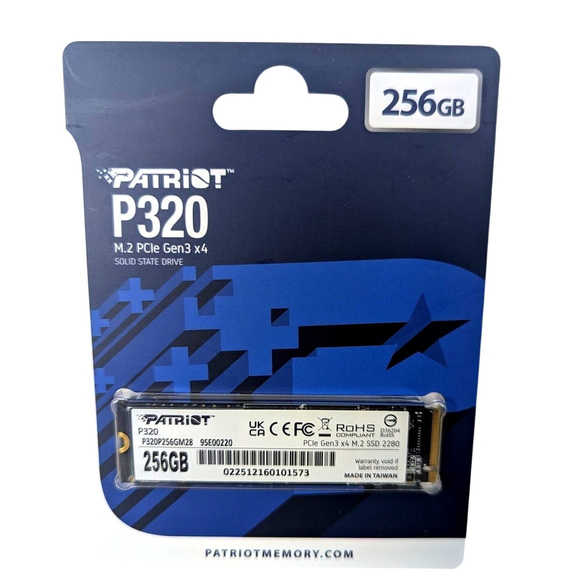 Patriot P320 256GB SSD 2280 M.2 PCIe Gen3 x4 NVMe 1.3 Internal SSD For PC/Laptop