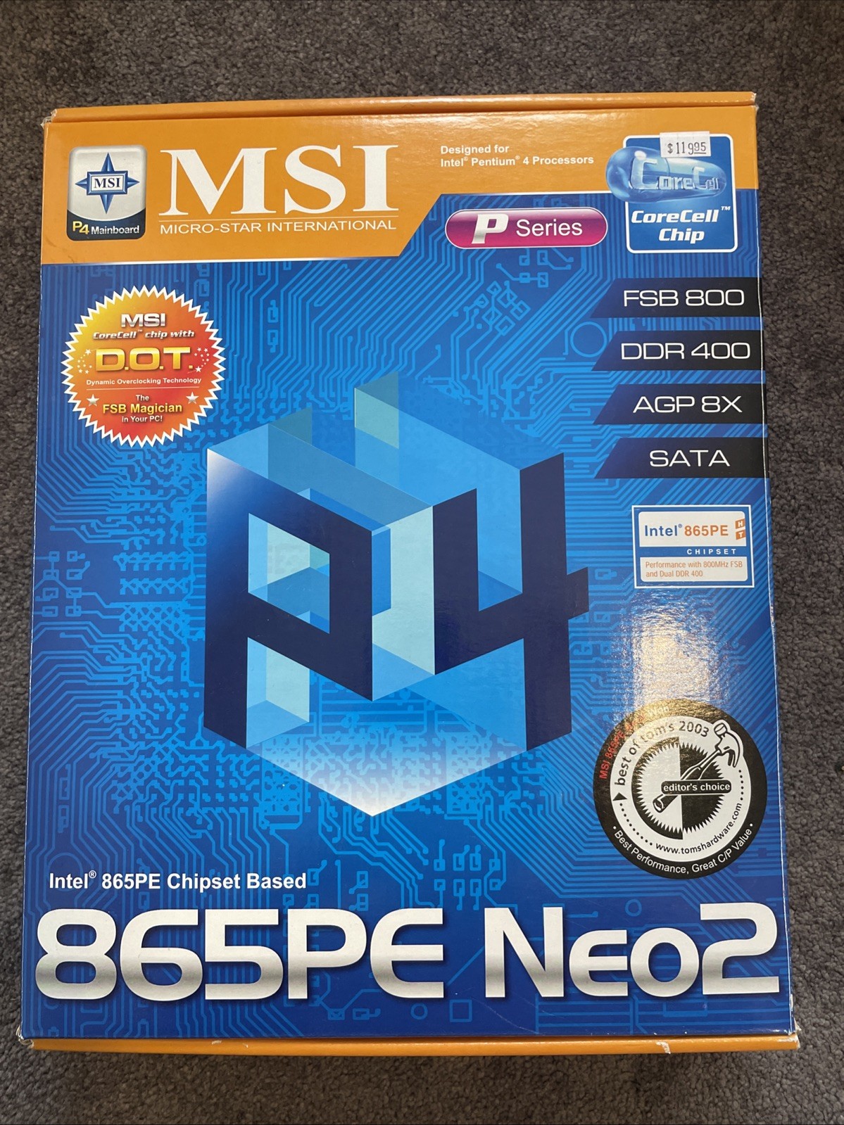 Msi 865pe Neo2 Vintage Motherboard Intel 865PE Chipset Based DDR 400 Never Used