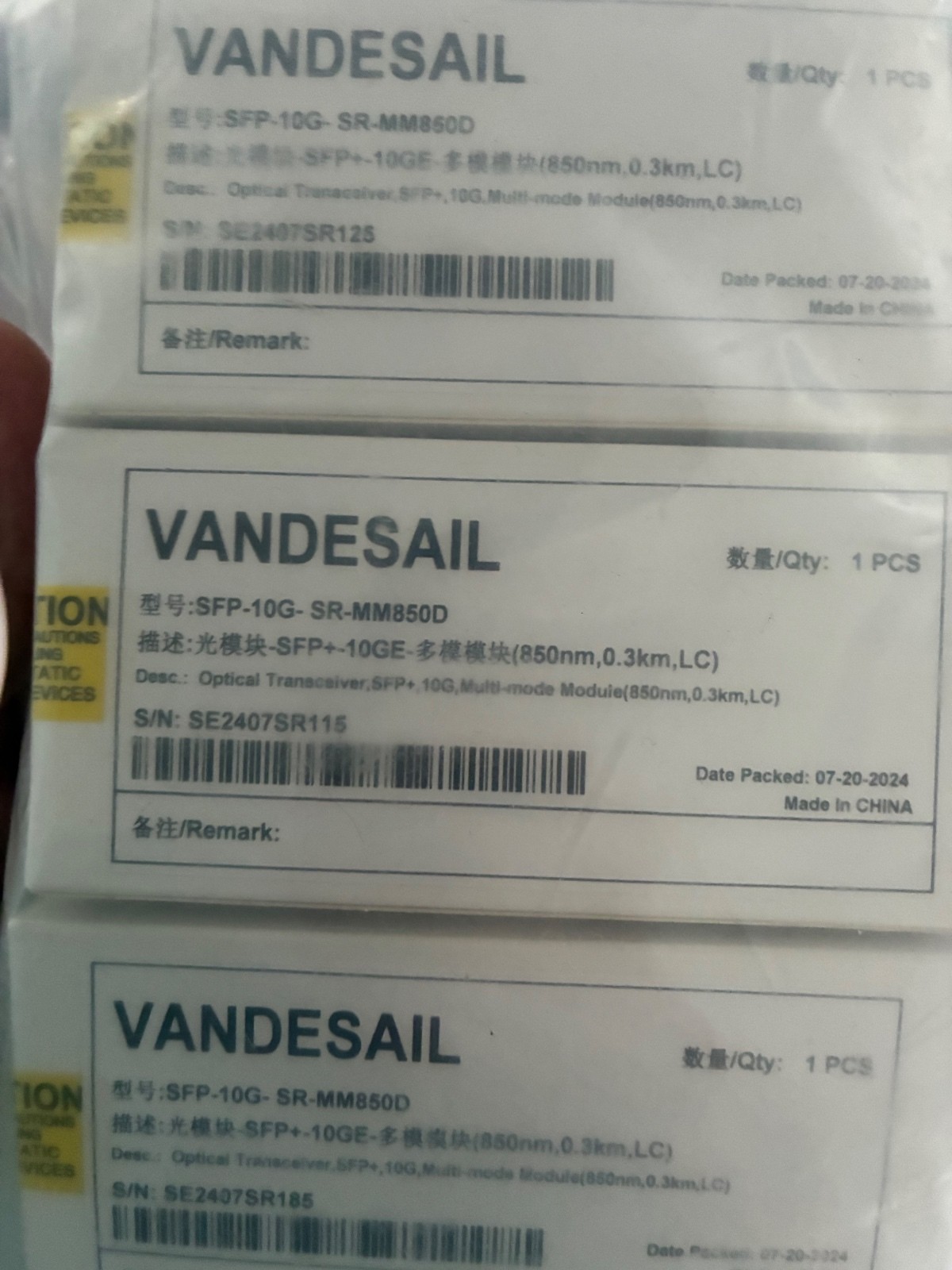 VANDESAIL SFP-10G-SR-MM850D Optical Transceiver Module 850nm 0.3km LC - New