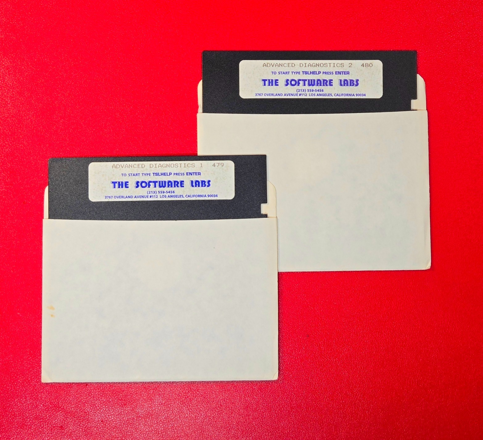 VTG The Software Labs Advanced Diagnostics 1 & 2 5.25" Floppy Disk Set PC DOS