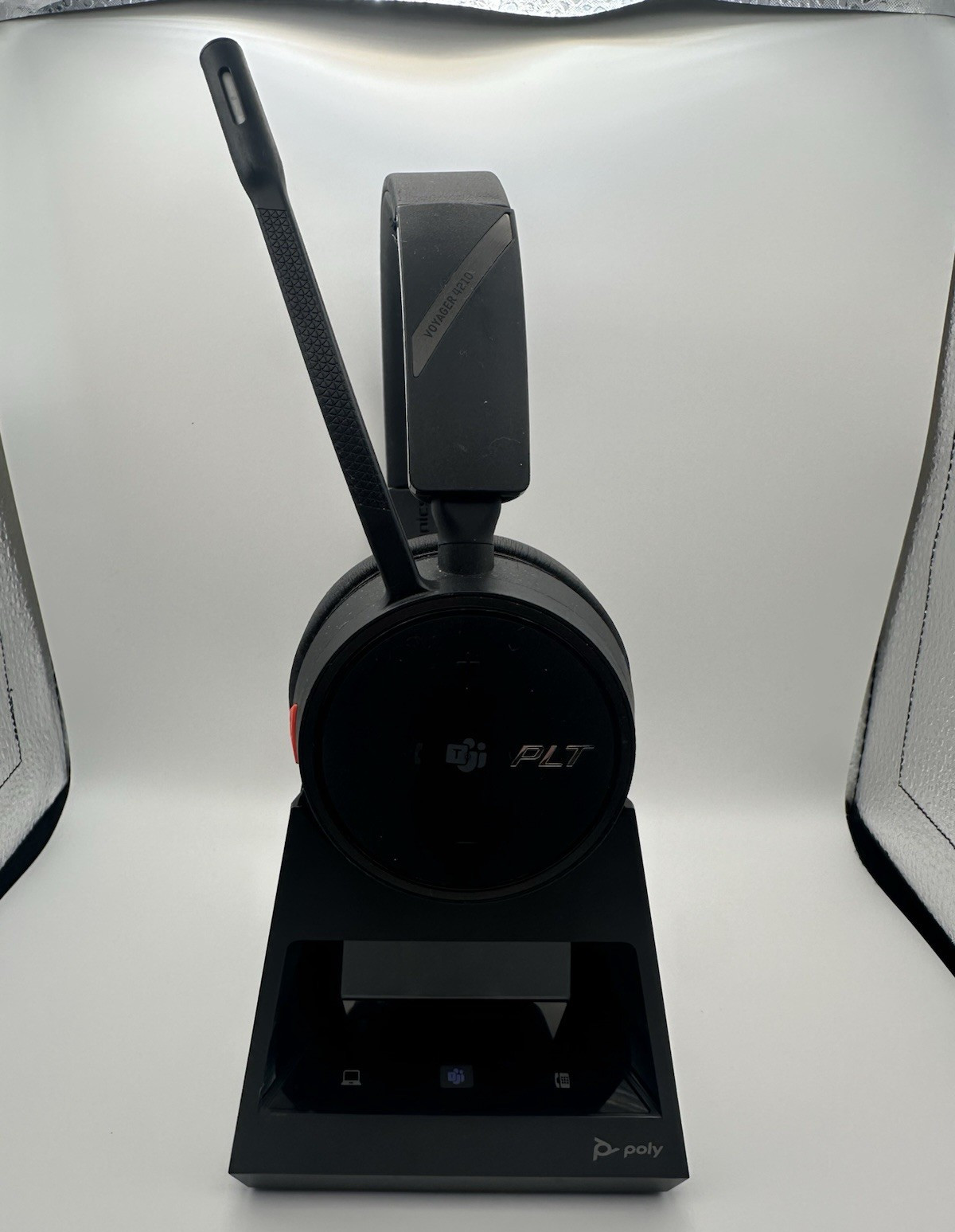 Poly Voyager 4210 Office DECT Wireless Mono Headset w/ Base, Black