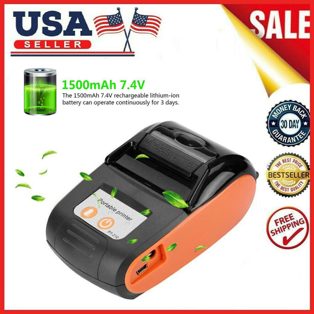 GOOJPRT PT-210 Portable Thermal Printer Handheld 58mm Receipt Printer O8U8