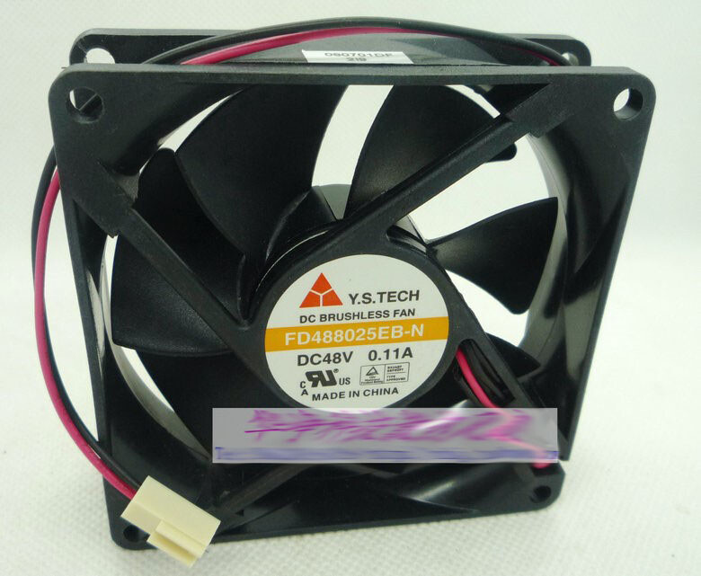 Y.S.TECH FD488025EB-N 8025 8CM 48V 0.11A 2-wire cooling fan