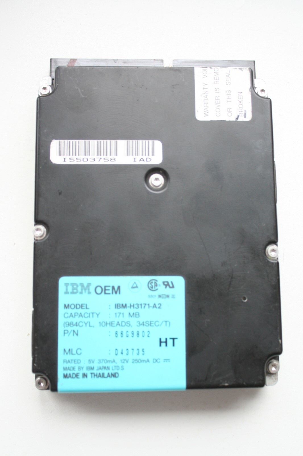 Vintage IBM-H3171-A2 HDD 171MB