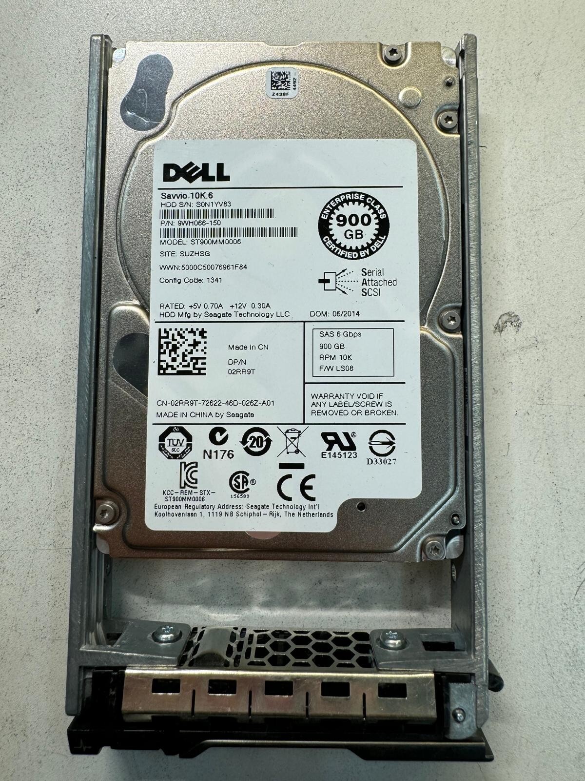 FIT FOR Dell 02RR9T ST900MM0006 900GB 10K RPM 6Gb/s 2.5" SAS HDD M600 R310 T320