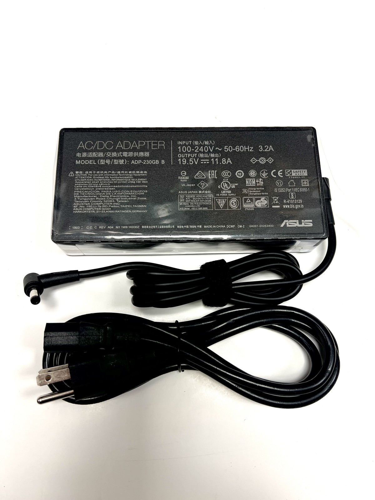 NEW Asus AC Adapter 19.5V DC 11.8A 230W MSI Clevo Gigabyte Charger A17-230P1A