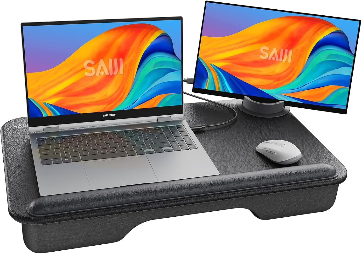 Laptop Lap Desk with External Monitor Holder Fits up to 17" Laptops