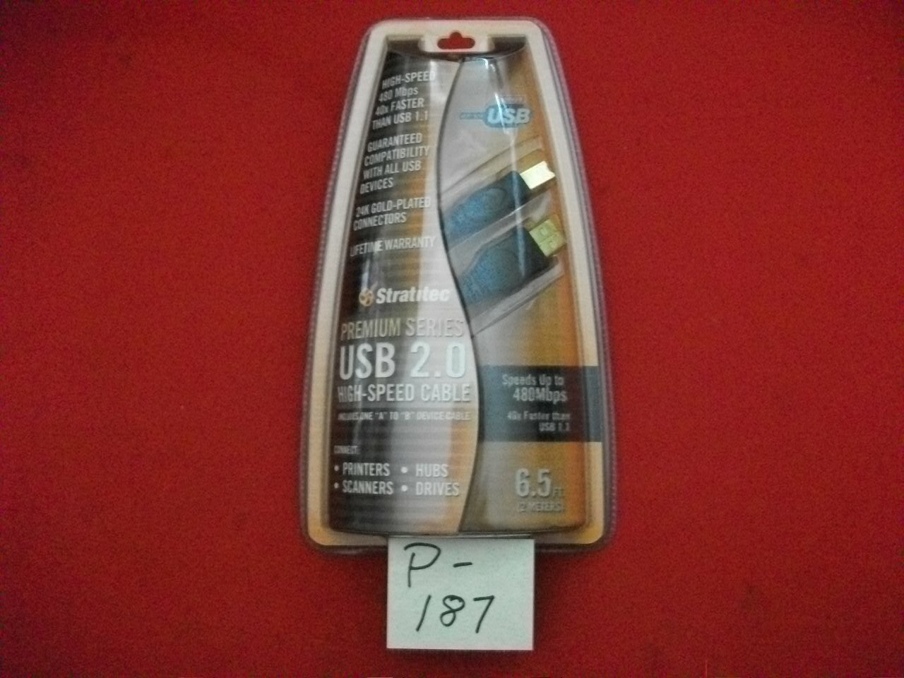 STRATITEC PREMIUM USB 2.0 HI-SPEED 24K G.P. CABLE 480 MBPS NEW IN SEALED PACKAGE