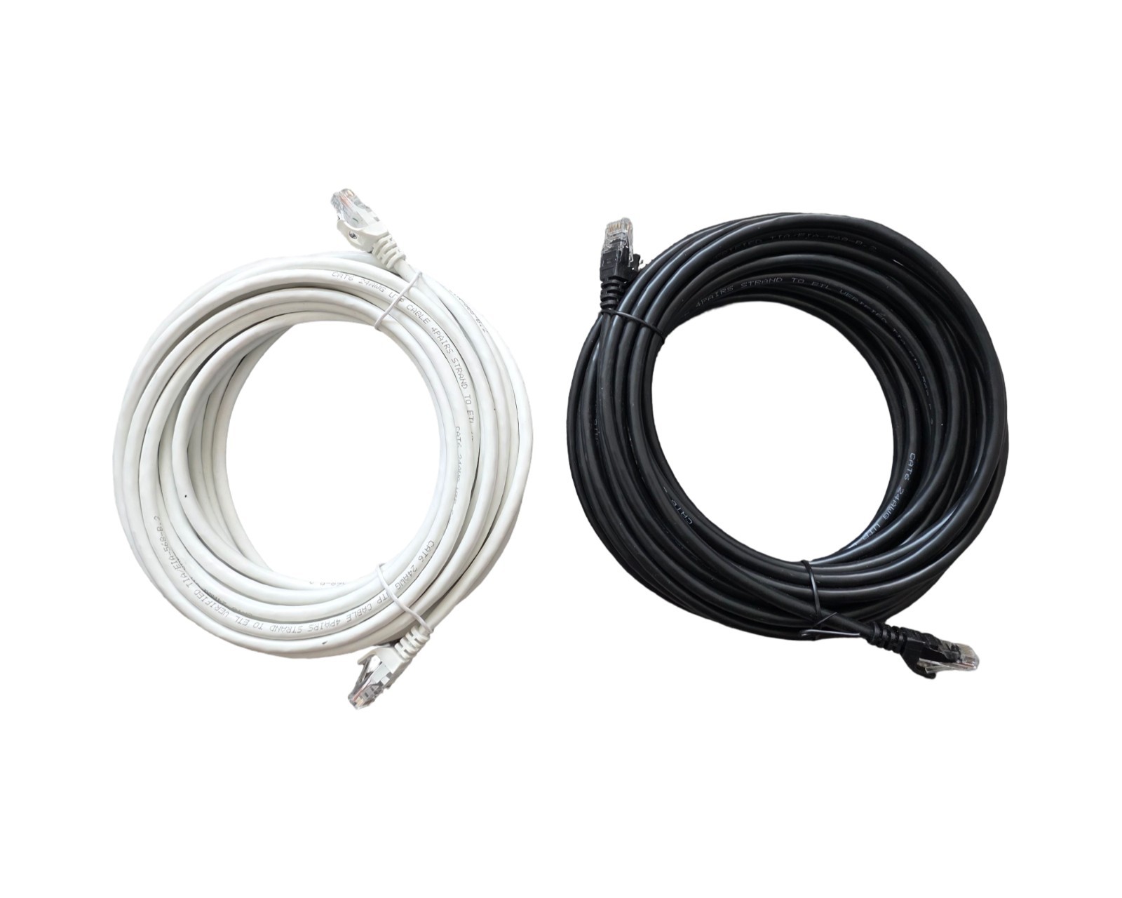 Ultra Clarity Cables Cat 6 Ethernet cable 30ftindoor and outdoor Black and white