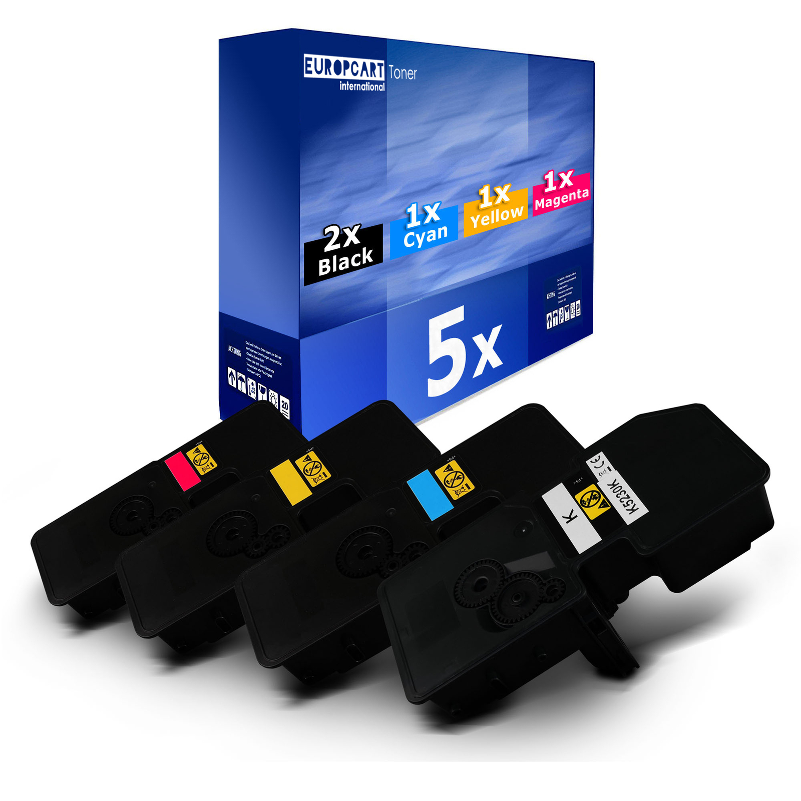 5x Europcart Toner XXL for Kyocera Ecosys P-5021-cdn M-5521-cdw P-5021-cdw