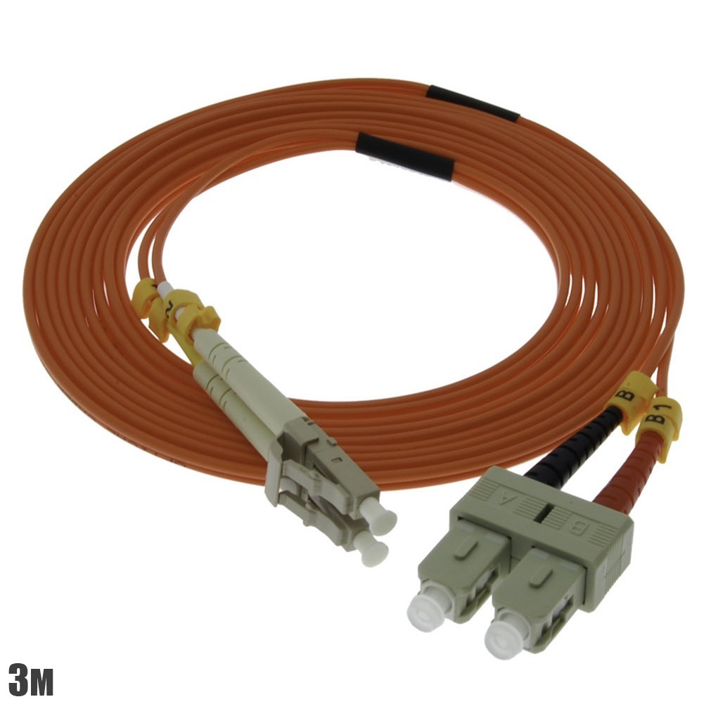 3M 10FT LC to SC Duplex 62.5/125 Multi Mode Fiber Optic Optical Patch Cable
